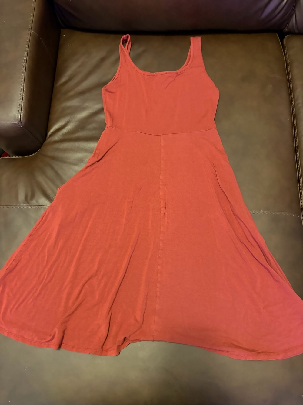 Olivia Rae Sleeveless A-Line Dress in Rust